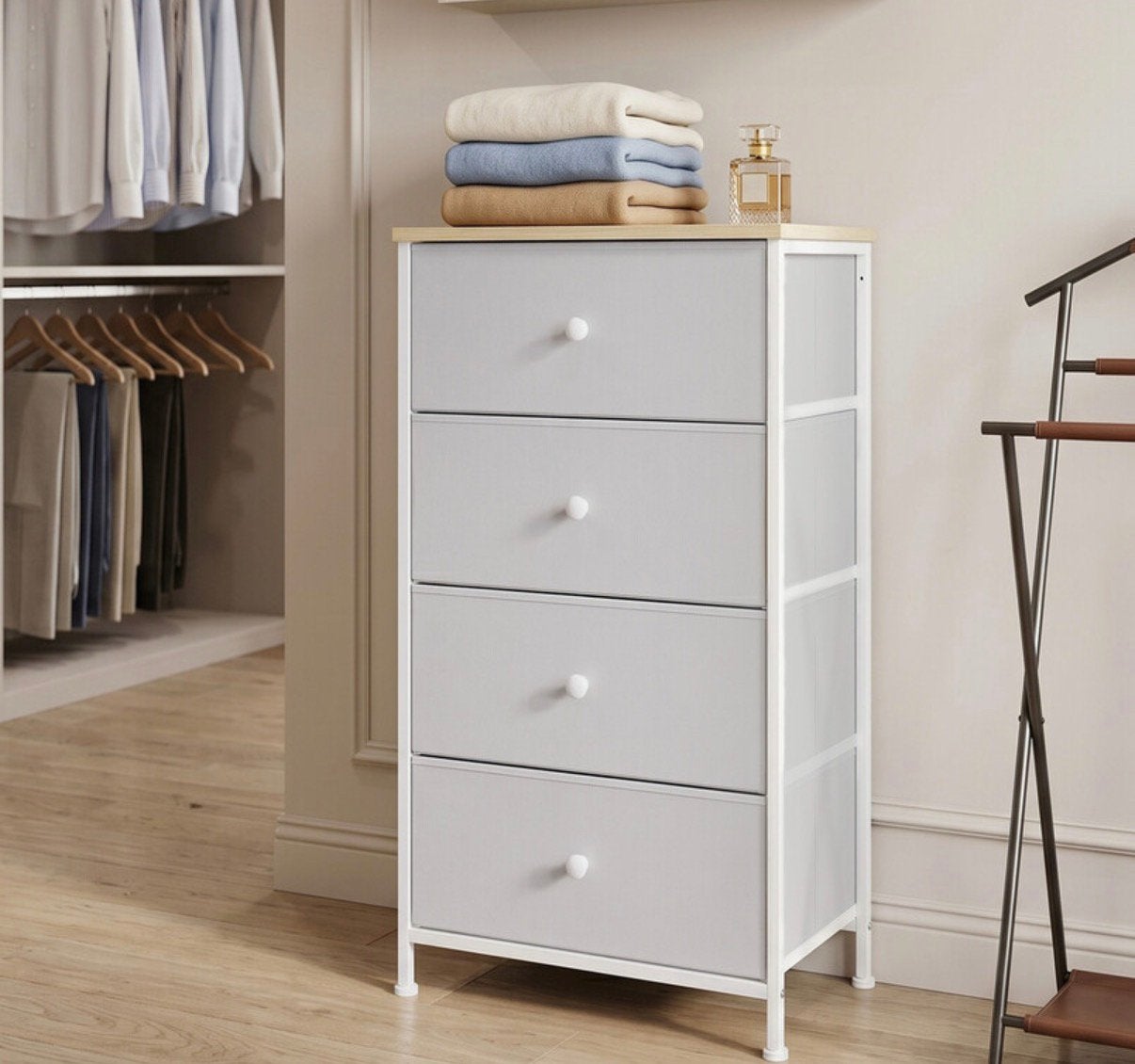 Fabric dresser with 4 drawers, Ophalen, 50 tot 100 cm, Zo goed als nieuw, Minder dan 100 cm