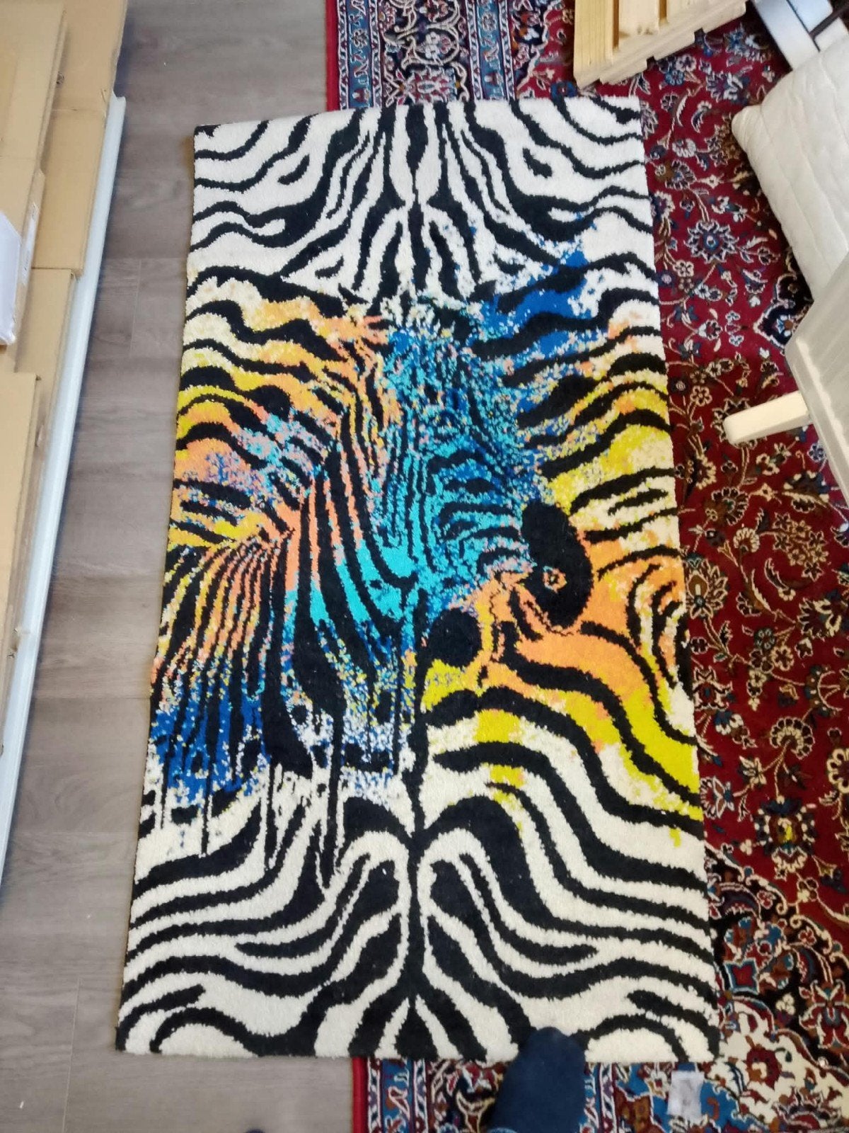 Vloerkleed Obsession Maya Zebra Design 80x150 cm, 100 tot 150 cm, Zo goed als nieuw, Rechthoekig, Geel