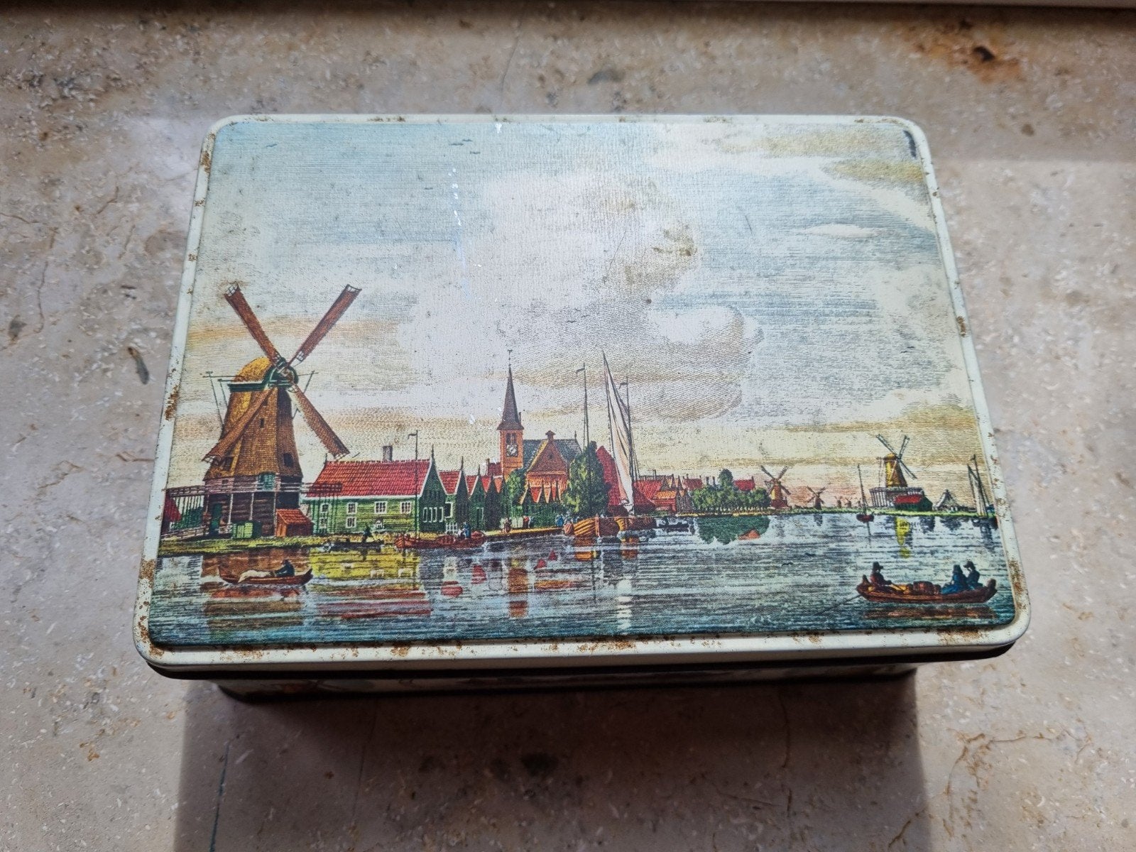 oud Verkade blik, Verzamelen, Blikken, Ophalen of Verzenden, Gebruikt, Koek(jes), Verkade