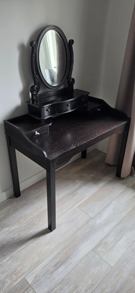 Makeup tafel / bureau. 2 delen zwart, Gebruikt, ., ., Minder dan 100 cm