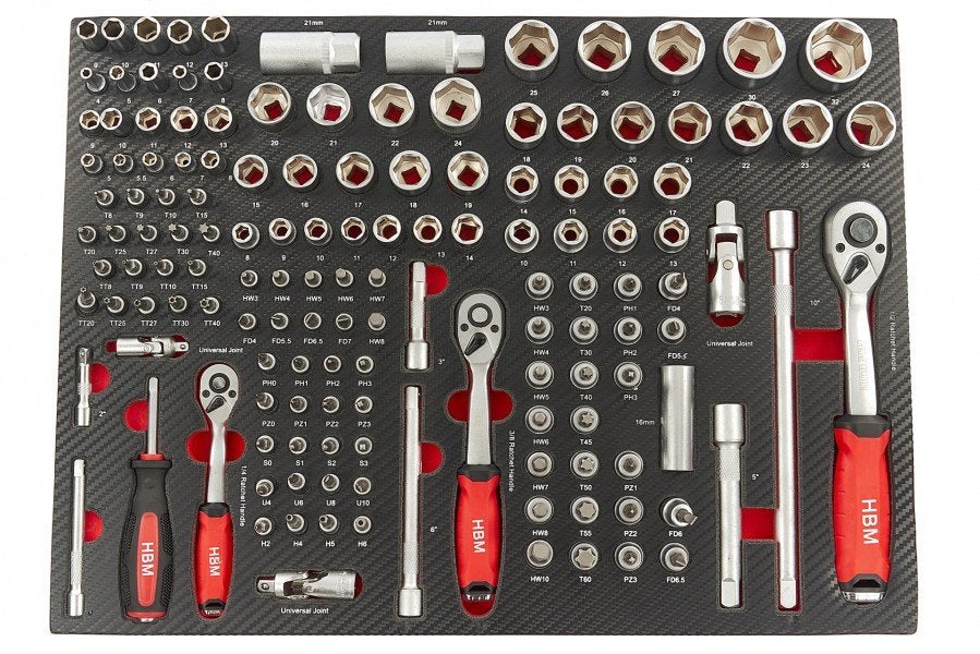 Ratels en doppen vulling / inlay voor gereedschapswagen