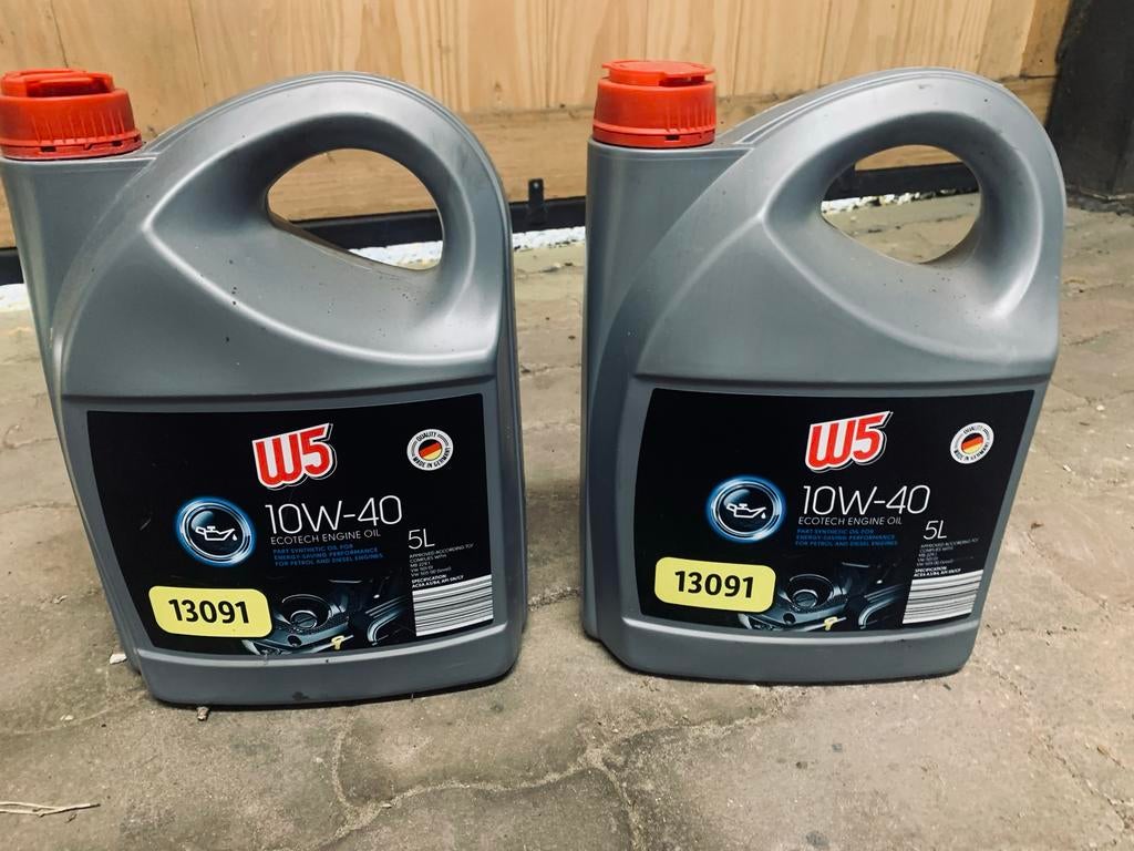 2x 5 liter W5 10W-40 Ecotech motorolie nieuw en afgesloten, Ophalen of Verzenden, Nieuw, Universele onderdelen