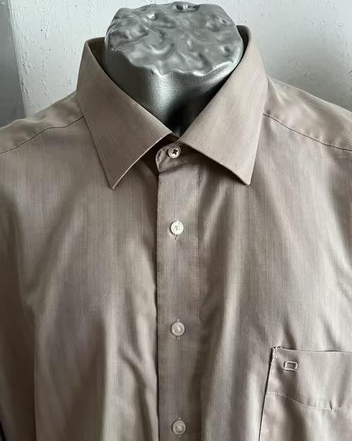 Olymp beige overhemd maat 48, Ophalen of Verzenden, Zo goed als nieuw, Beige, Overige halswijdtes