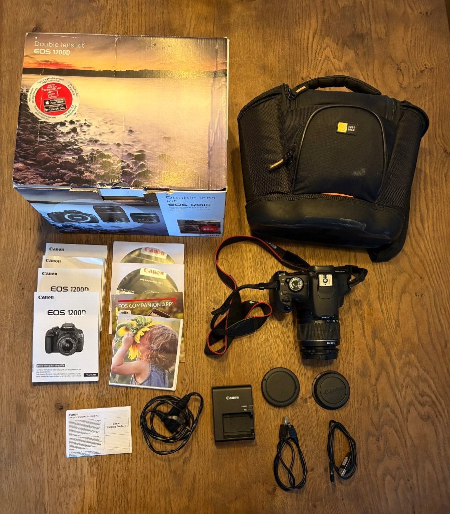 Canon EOS 1200D + 18-55mm lens, Ophalen of Verzenden, Canon, Geen optische zoom