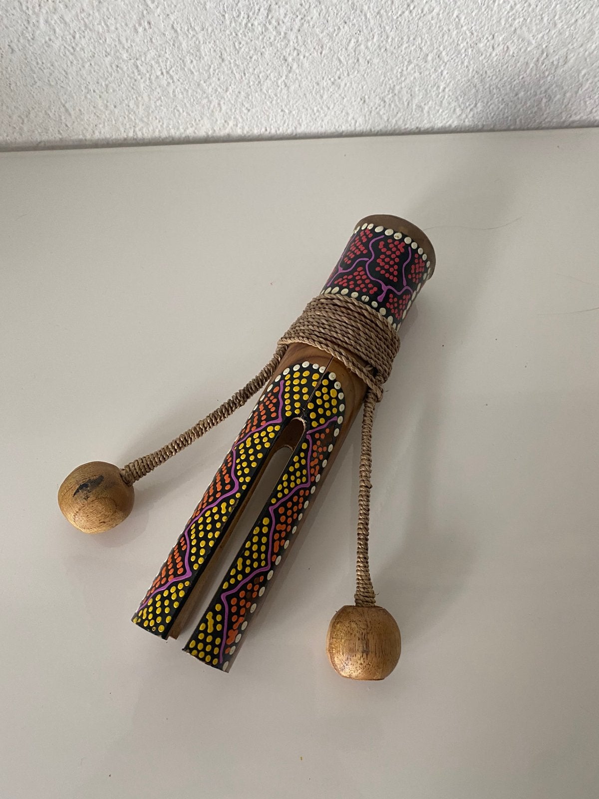 Muziekinstrument, klepper, cracker, beschilderd, bamboe, Ophalen