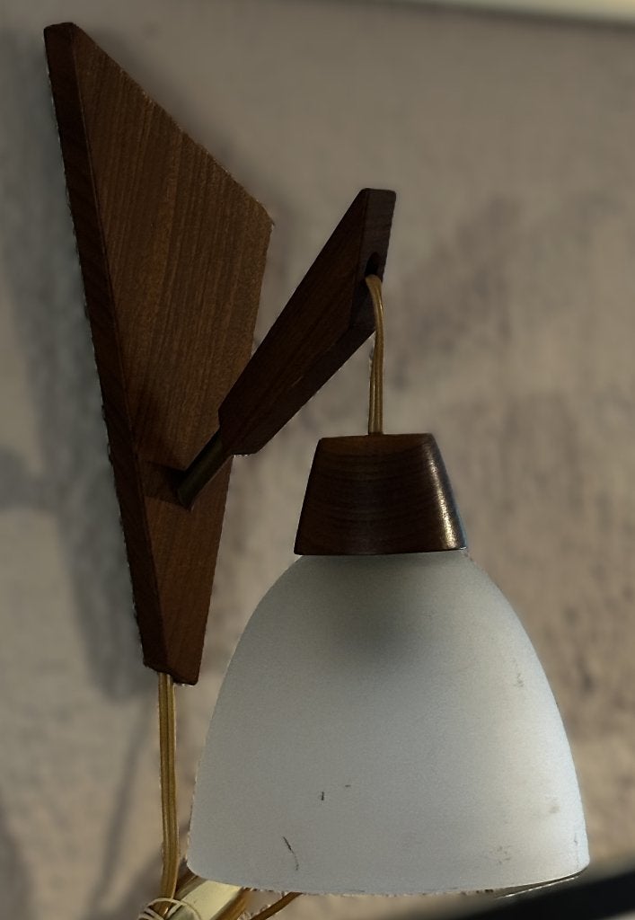 Prachtige Vintage Mid-Century Modern Wandlamp (Jaren 50/60), Ophalen, Bruin, E14 (klein), Overige merken