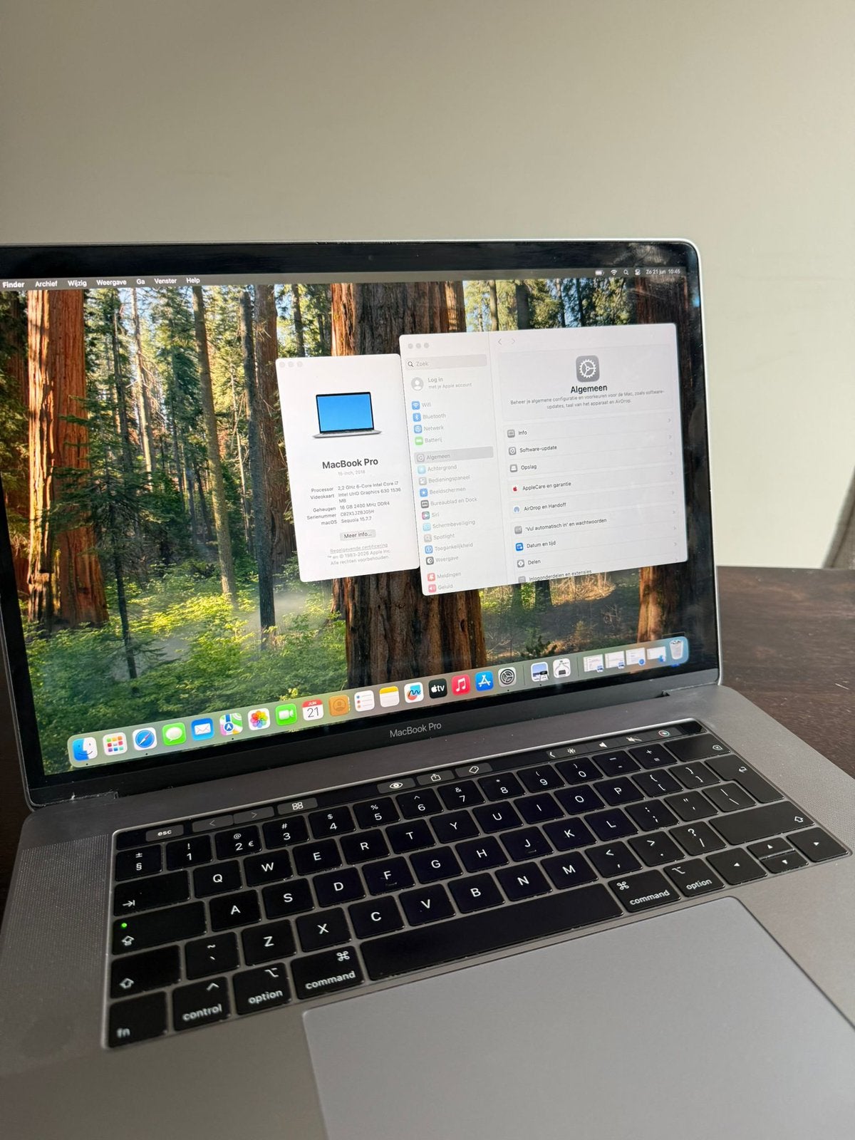 MacBook Pro 15-inch 2018 i7 16GB RAM 256GB SSD, Computers en Software, Apple Macbooks, Gebruikt, 256 GB, 2 tot 3 Ghz, 16 GB