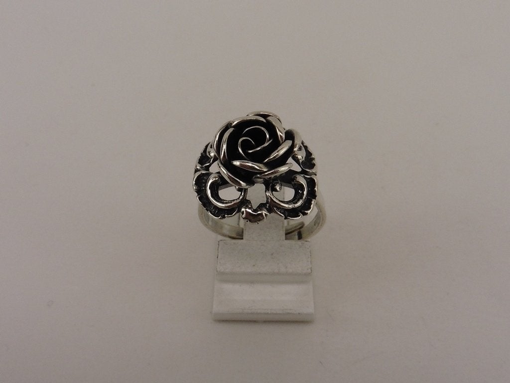 Zilveren damesring roos (klemring)                      Z195, Gebruikt, ., Ophalen of Verzenden, Dame