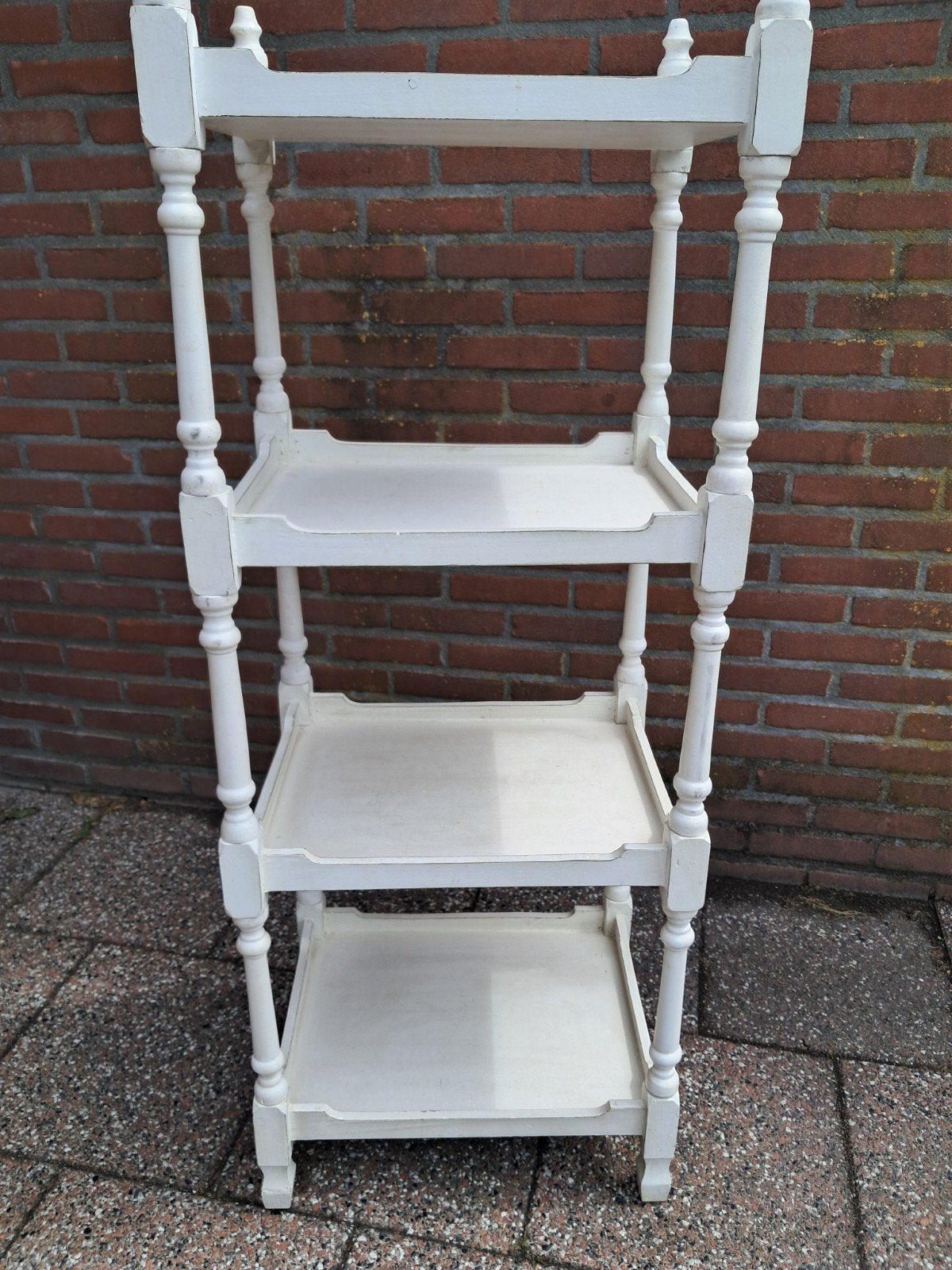 Prachtige brocante witte plantenrek/etagere., Ophalen
