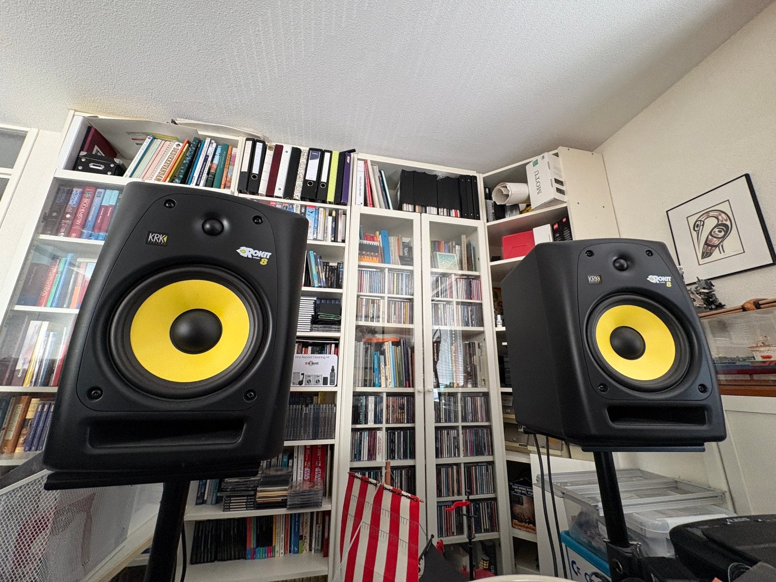2x KRK Rokit 8 RPG2 incl. XLR-kabels en stands, Ophalen, Gebruikt, Minder dan 500 watt, Monitor(versterker)