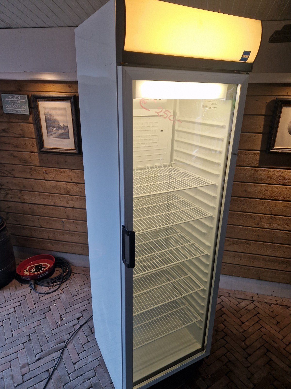 Glasdeur  / bier koelkast, Ophalen, Reclamebord, Plaat of Schild, Overige merken