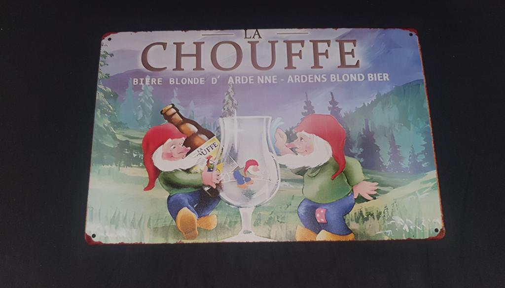 La chouffe wandbord, perfect voor in de man cave, Ophalen of Verzenden, Nieuw, Reclamebord, Plaat of Schild, Overige merken