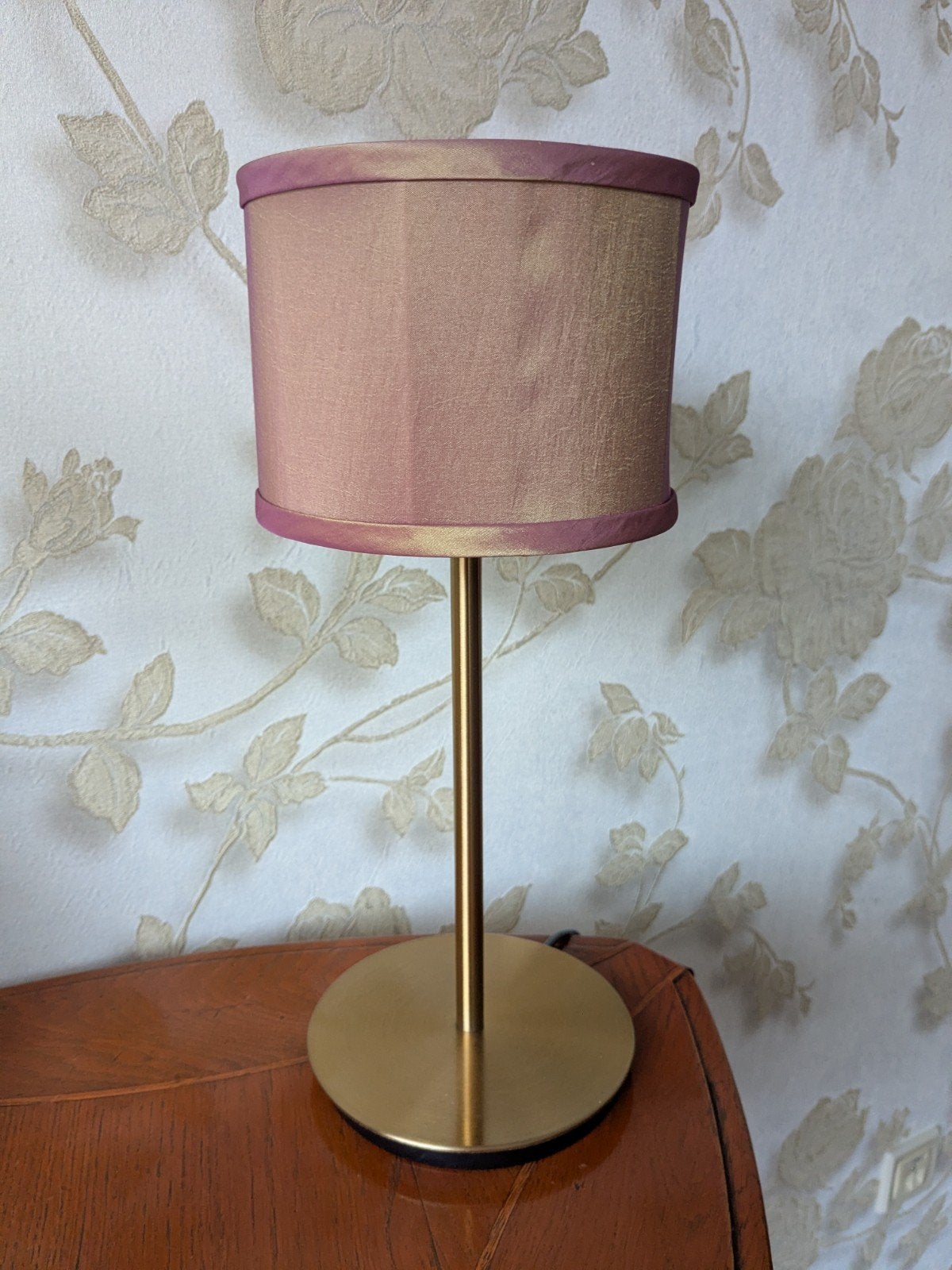 ❤ ALS NIEUW 2 vintage goud/roze Bijenkorf lampenkapjes, 16cm, Overige kleuren, Rond, Zo goed als nieuw, Minder dan 25 cm