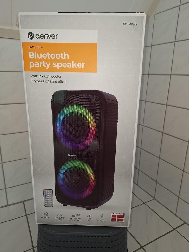 Denver BPS 354 bluetooth party speaker nieuw, Overige merken, Overige typen, Nieuw, Ophalen of Verzenden