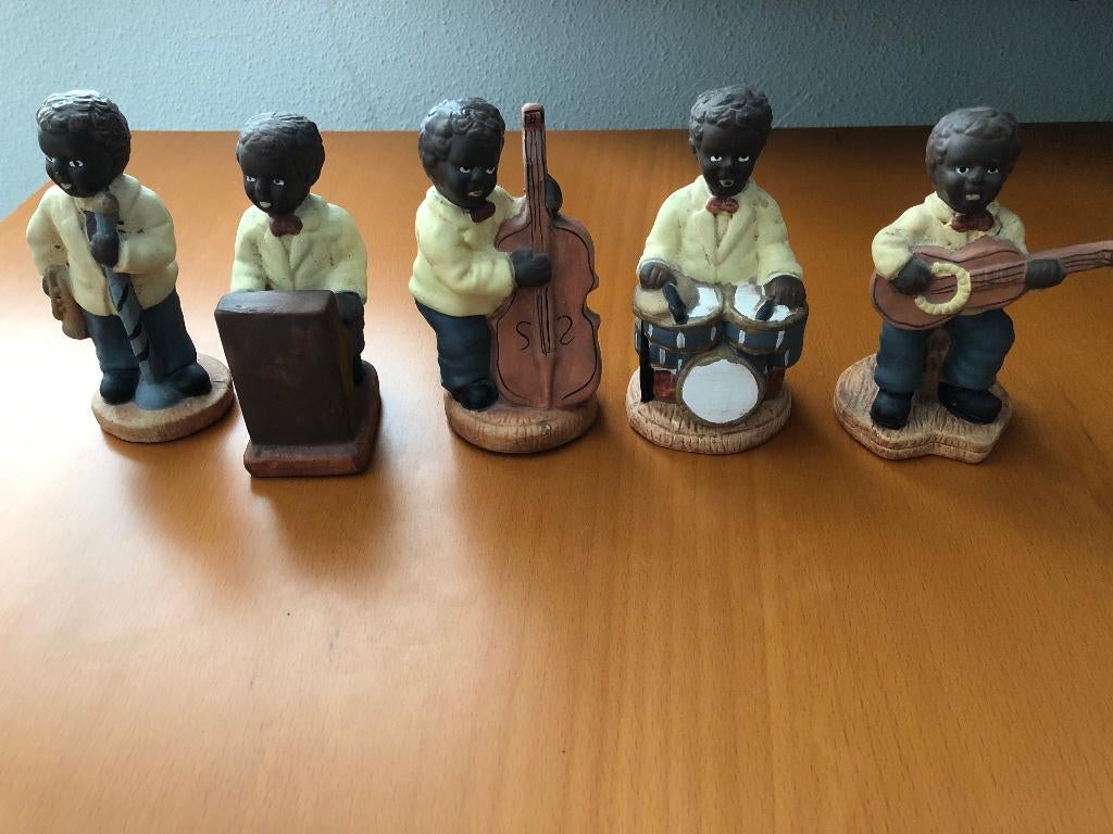 5 beeldjes met muzikanten (kwintet), Verzamelen, Beelden en Beeldjes, Ophalen of Verzenden, Gebruikt, Overige typen