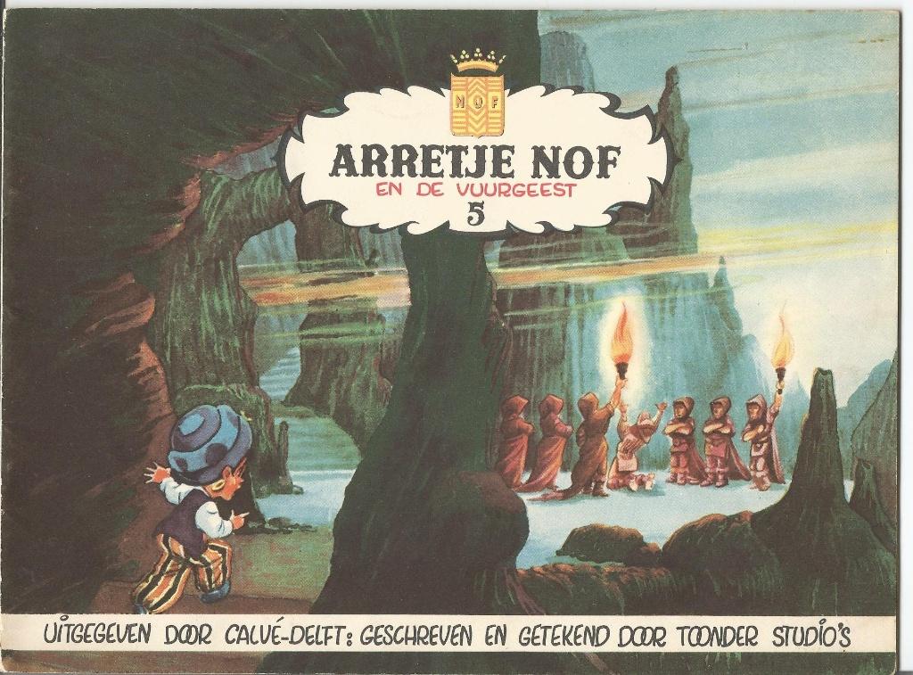 oud reclameboekje  deel 5 Arretje Nof en de Vuurgeest, Ophalen of Verzenden, Gebruikt, Reclamebord
