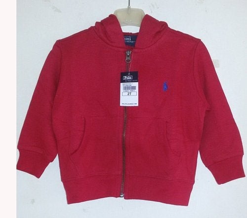 Maat 92 Rood Ralph Lauren hooded sweatvest NIEUW (10497), Trui of Vest, Nieuw, Ophalen of Verzenden, Jongen