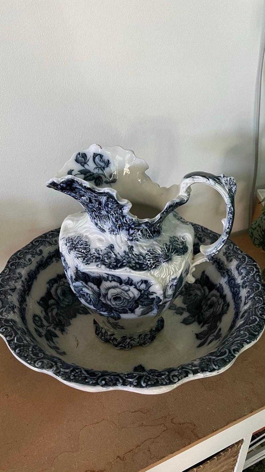 Antieke waskom en kan set - Royal Staffordshire "Baroness", Ophalen