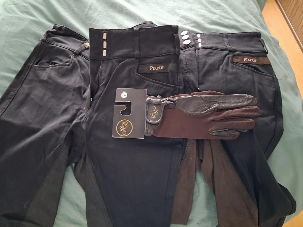 2 paardrijbroeken merk Pikeur maat 42 en handschoenen maar L, Dieren en Toebehoren, Paardrijkleding, Ophalen