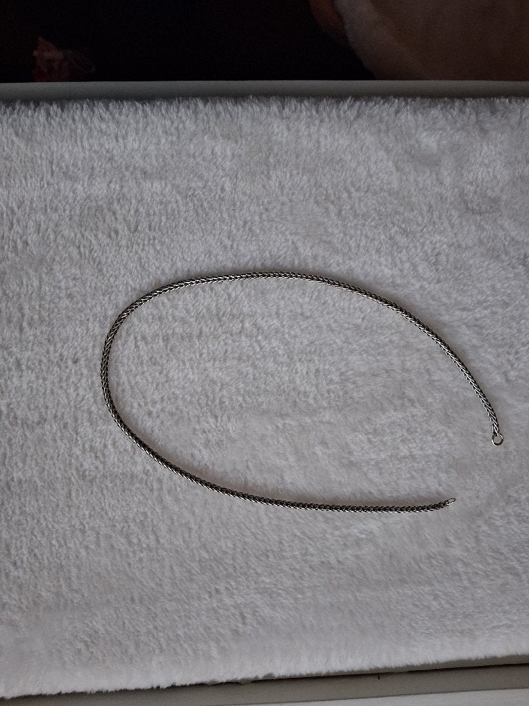 zilveren collier, ketting, trollbeads, 45 cm, Ophalen of Verzenden, Zo goed als nieuw, Zilver, Zilver