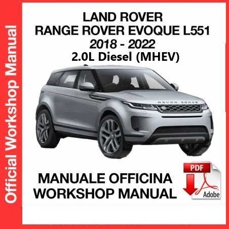 Range Rover Evoque 2018-2023 L551 Workshop manual PDF op DVD, Verzenden