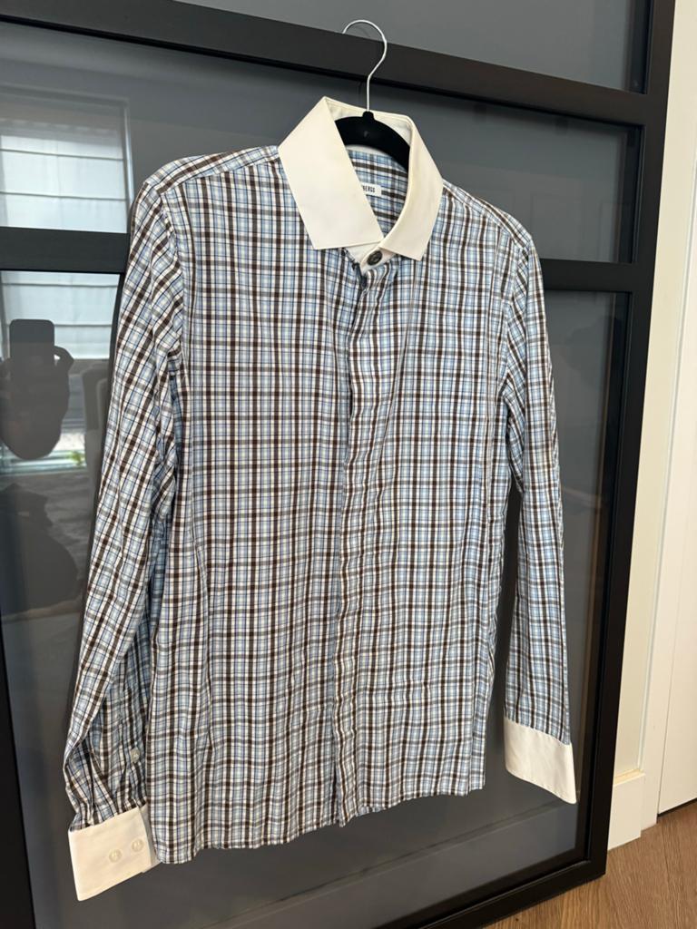 Bikkembergs overhemd, Kleding | Heren, Overhemden, Zo goed als nieuw, Halswijdte 41/42 (L), Blauw, Ophalen of Verzenden