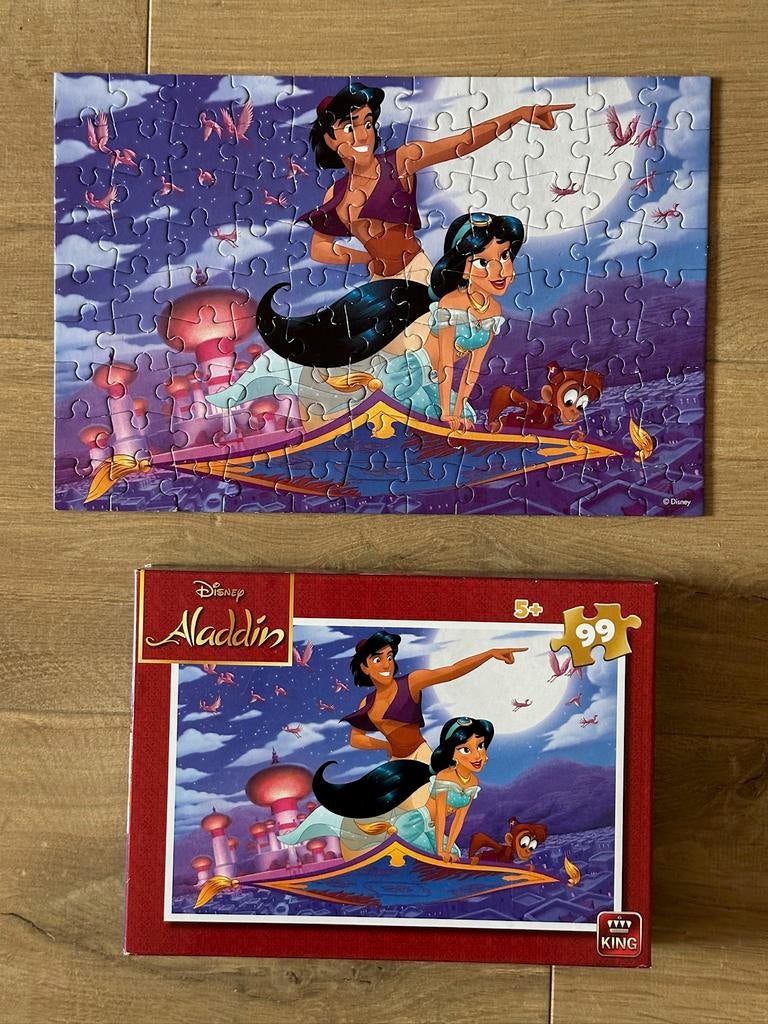 Disney Aladin Legpuzzel 99 Stukjes - ZGAN, Ophalen of Verzenden, Meer dan 50 stukjes, Zo goed als nieuw, 6 jaar of ouder