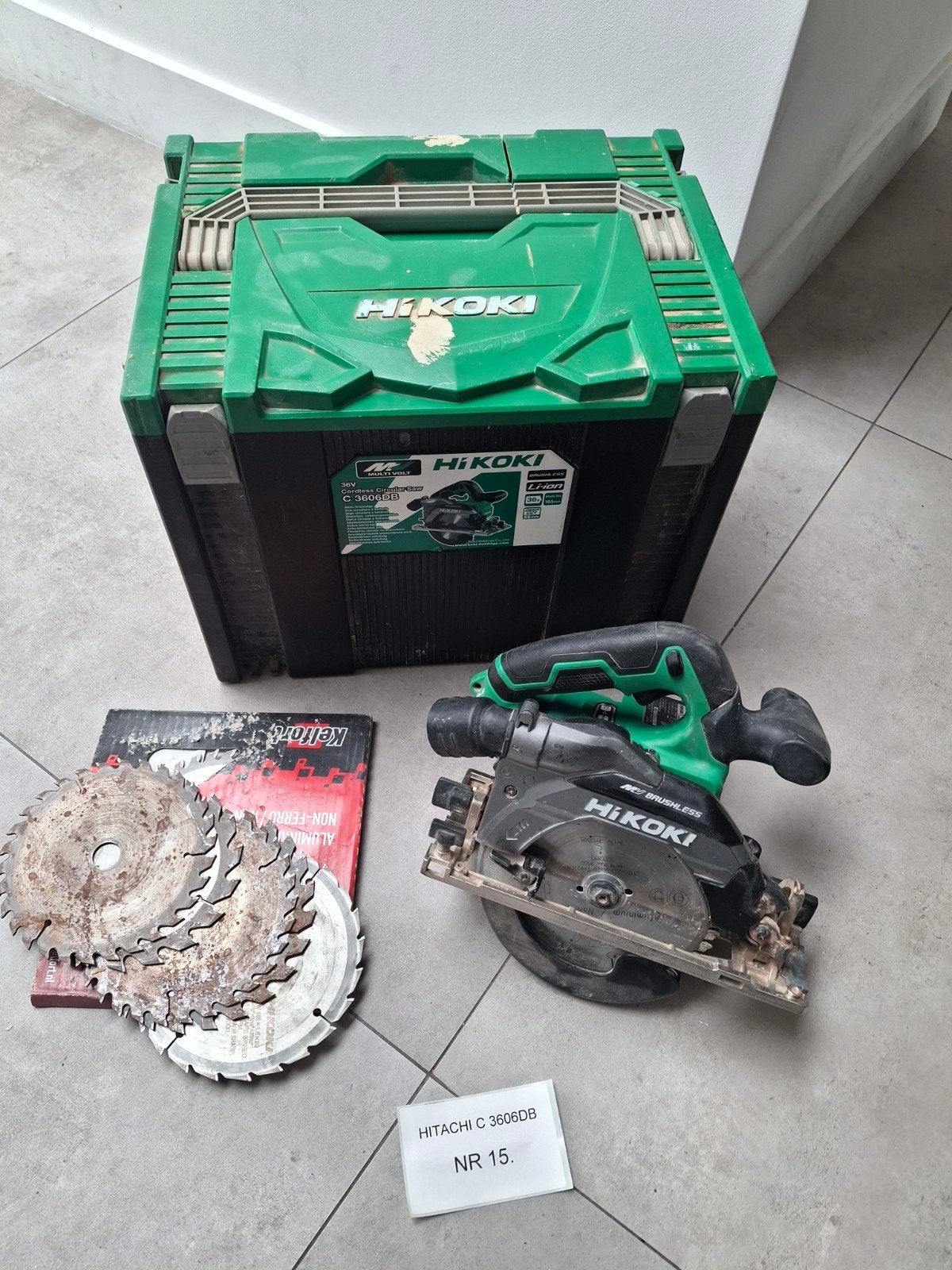 hikoki zaagmachine 15, Ophalen of Verzenden, Gebruikt, 1200 watt of meer, 70 mm of meer