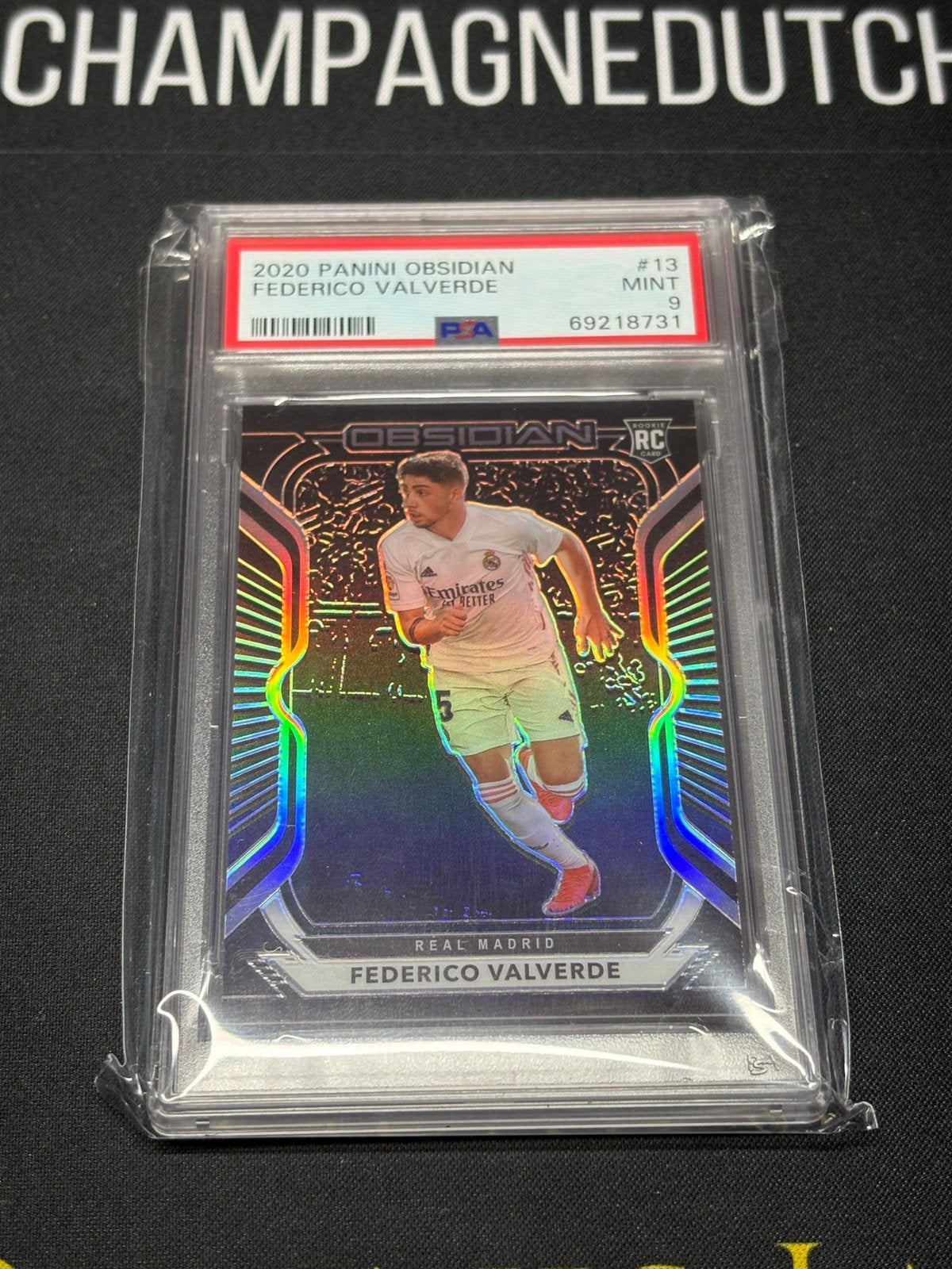 Panini obsidian Valverde /195 Real Madrid rookie kaart PSA 9, Ophalen of Verzenden, Zo goed als nieuw, Buitenlandse clubs, Poster, Plaatje of Sticker