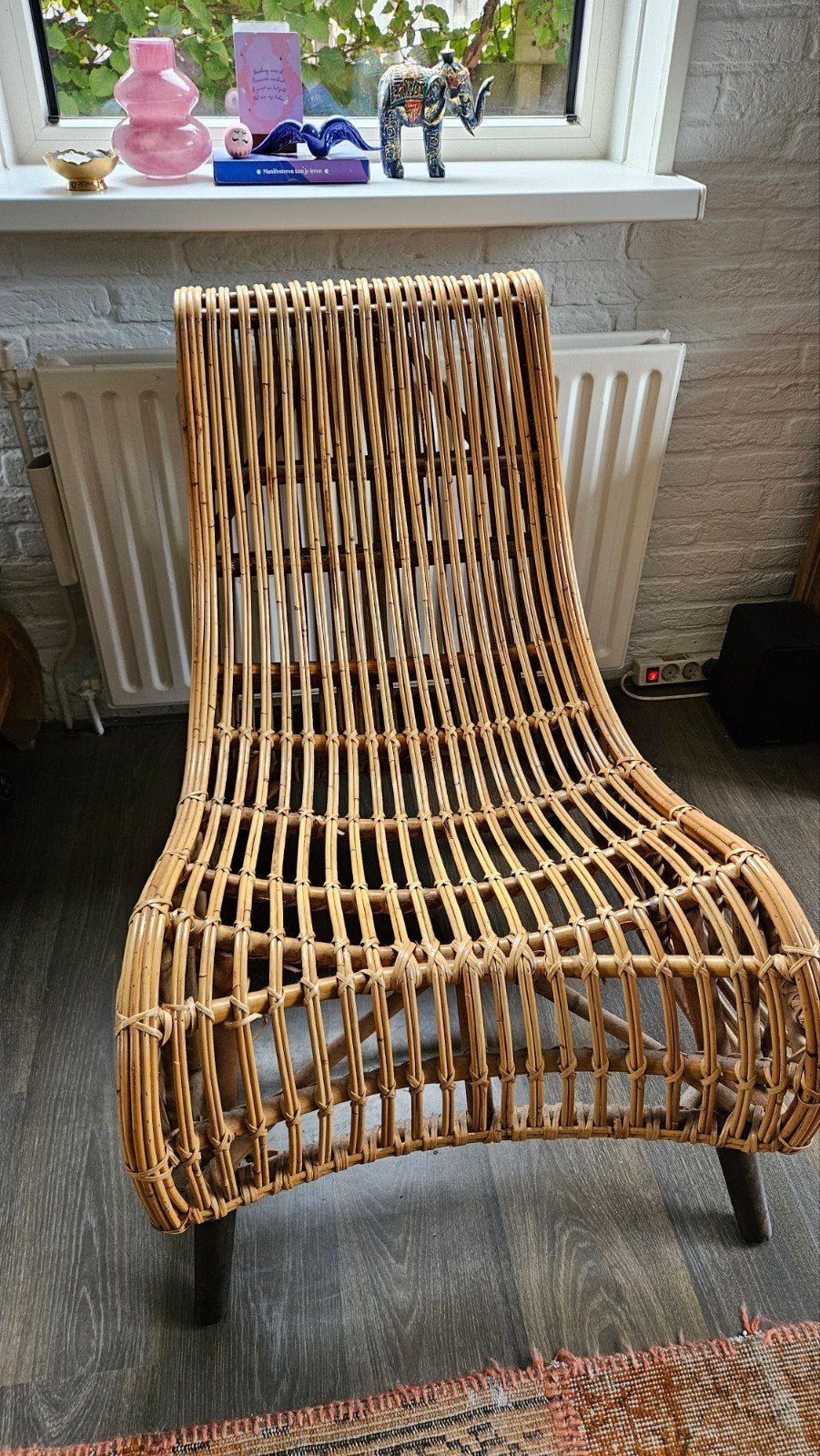 Vintage rotan lounge stoel - perfect voor ontspanning, Ophalen, Bruin, Vintage, Bohemian, Retro, Riet of Rotan