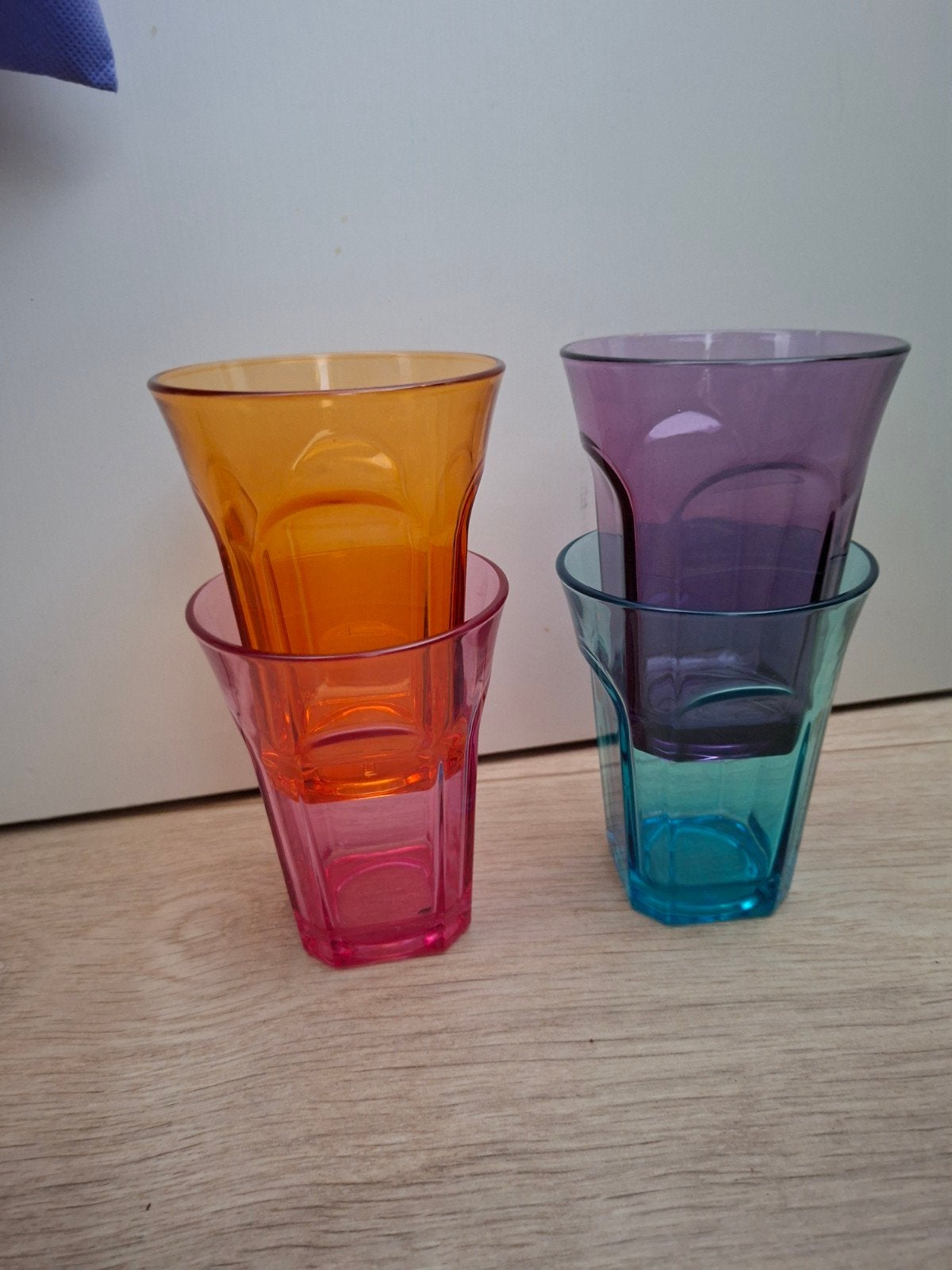 4x Guzzini glazen gekleurd, Ophalen of Verzenden, Overige typen