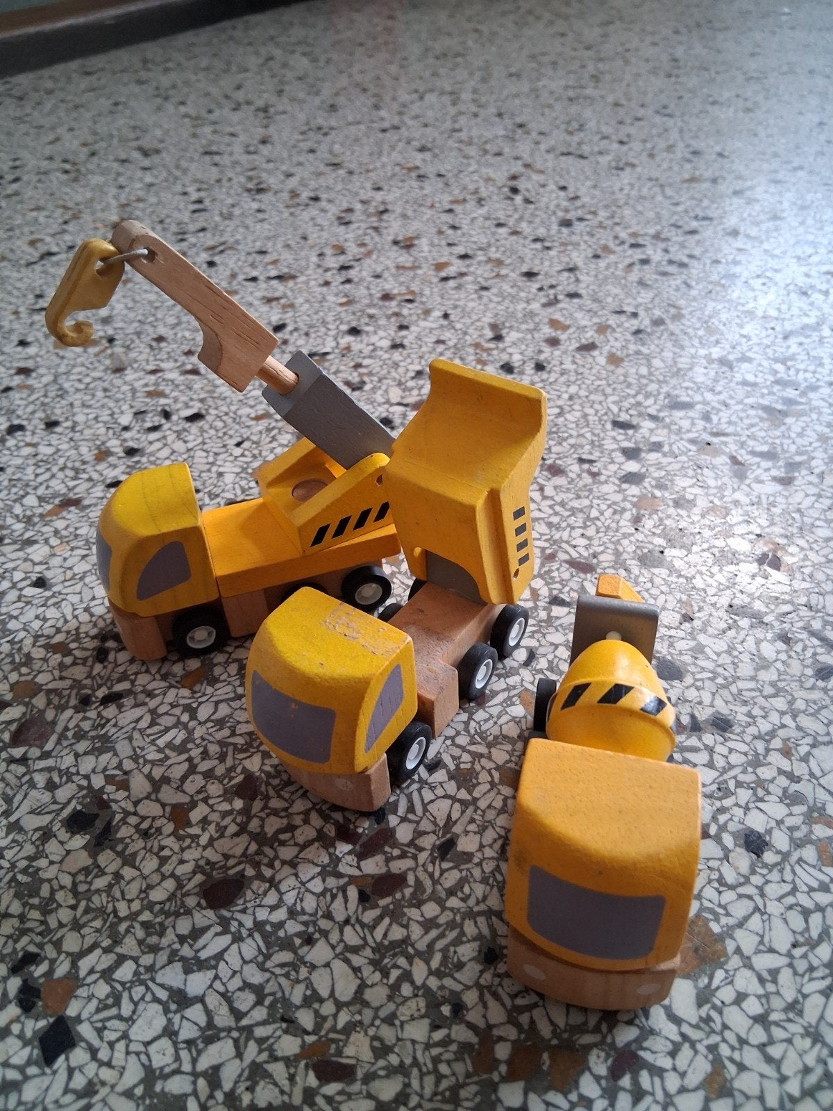 Houten plancity set Kraan, kiepwagen, betonmixer, Kinderen en Baby's, Ophalen of Verzenden