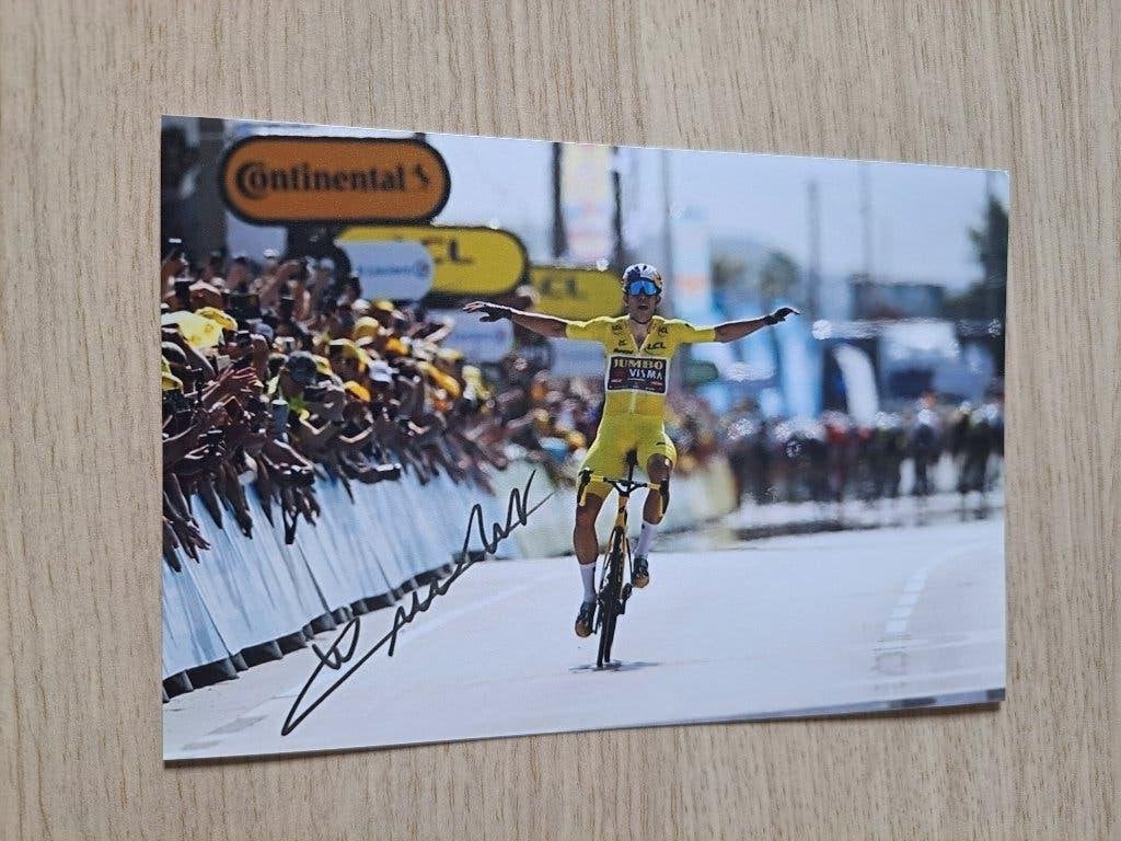 Wout van Aert Tour de France # Foto met handtekening (print, Ophalen of Verzenden, Nieuw, Overige sporten, Overige typen
