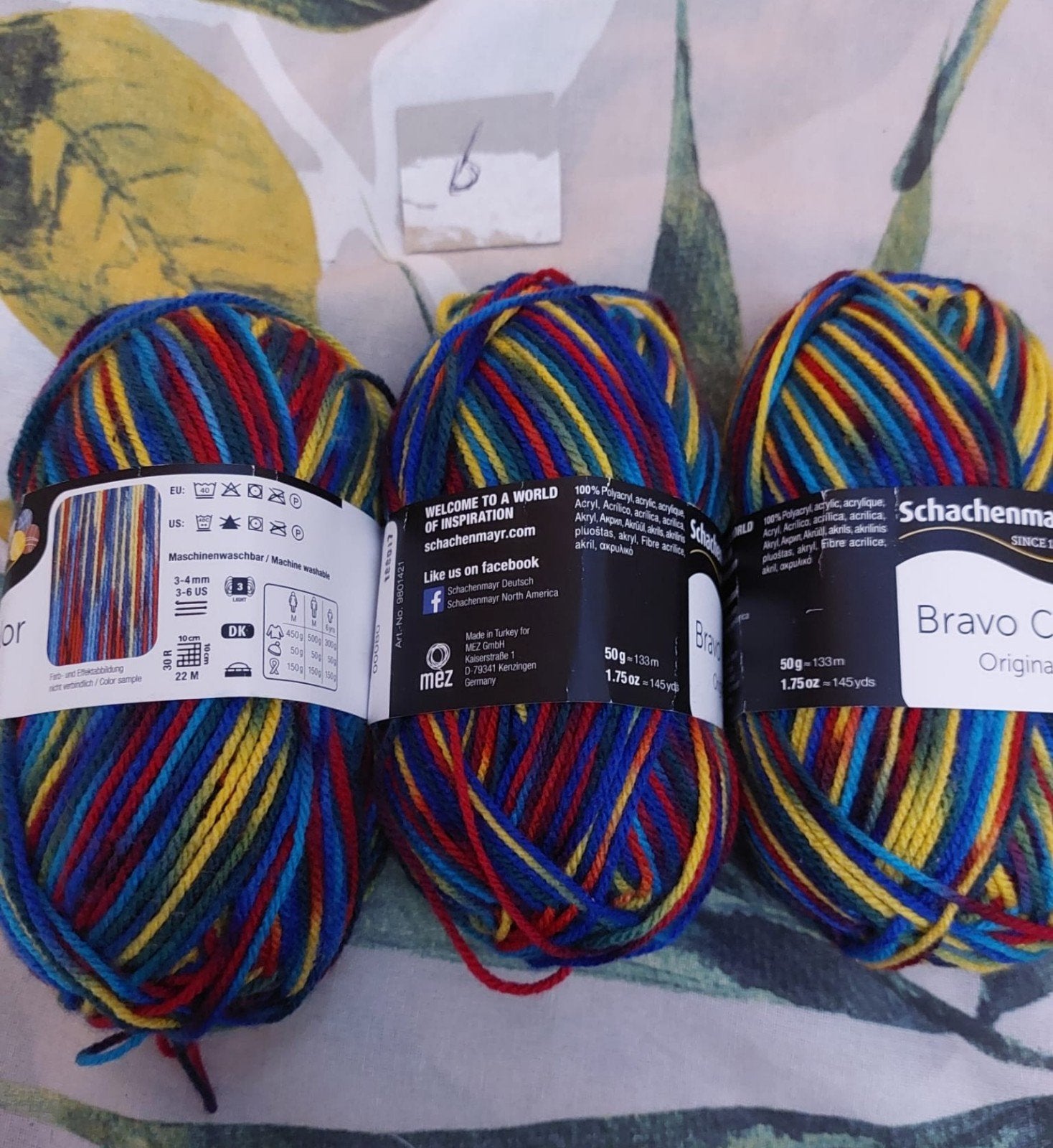 3 bollen   kleuren gemêleerd ((Schachenmayr), Ophalen of Verzenden, Nieuw, Breien of Haken, Wol of Garen