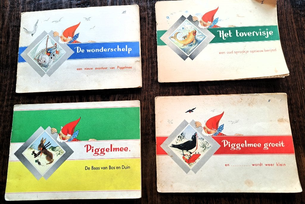 4 x Kabouter Piggelmee  jaren 50/60, Gelezen, Europa, Ophalen of Verzenden, Meerdere comics