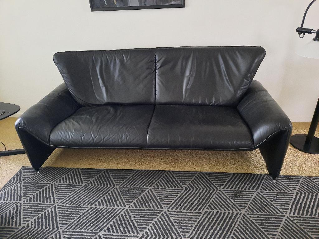 LEREN DRIEZITTER, Huis en Inrichting, Ophalen, 150 tot 200 cm, Driepersoons, Rechte bank