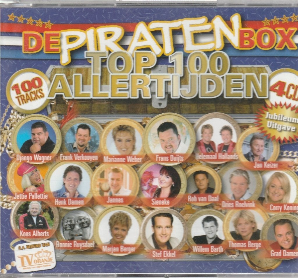 De Piraten TOP 100 Allertijden Jubileum Uitgave ( 4 cd set ), Verzenden, Zo goed als nieuw, Levenslied of Smartlap
