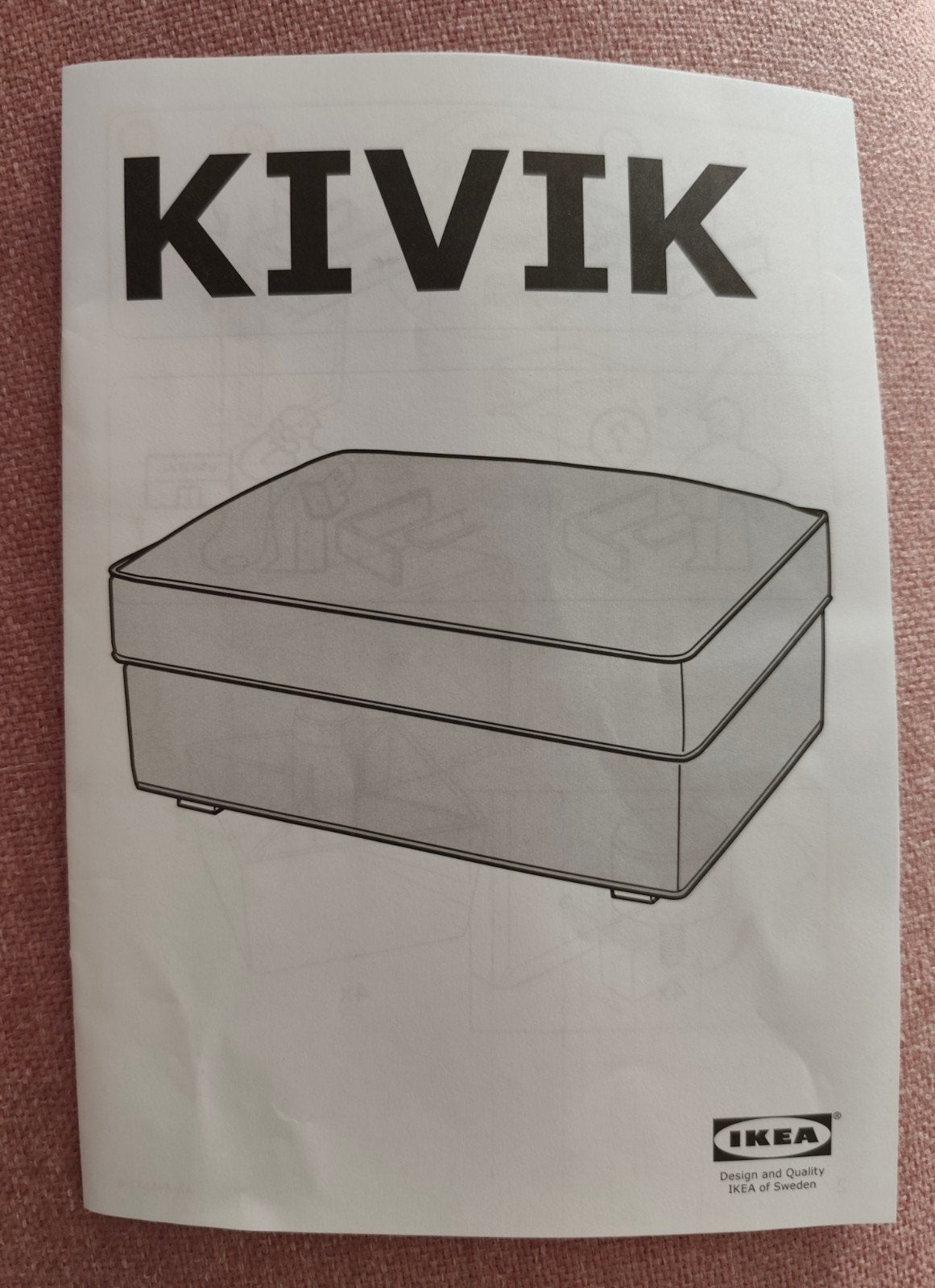 IKEA KIVIK Hoes hocker Orrsta Lichtgrijs, Gebruikt, Verzenden, 75 tot 100 cm, Stof