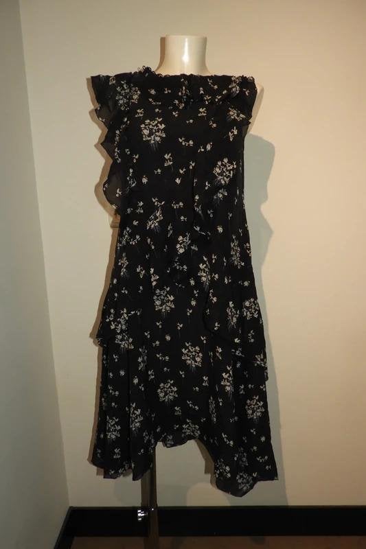 Erdem x h&m prachtige jurk zijde voilants bloemen print M, Maat 38/40 (M), Verzenden, Zo goed als nieuw, Onder de knie