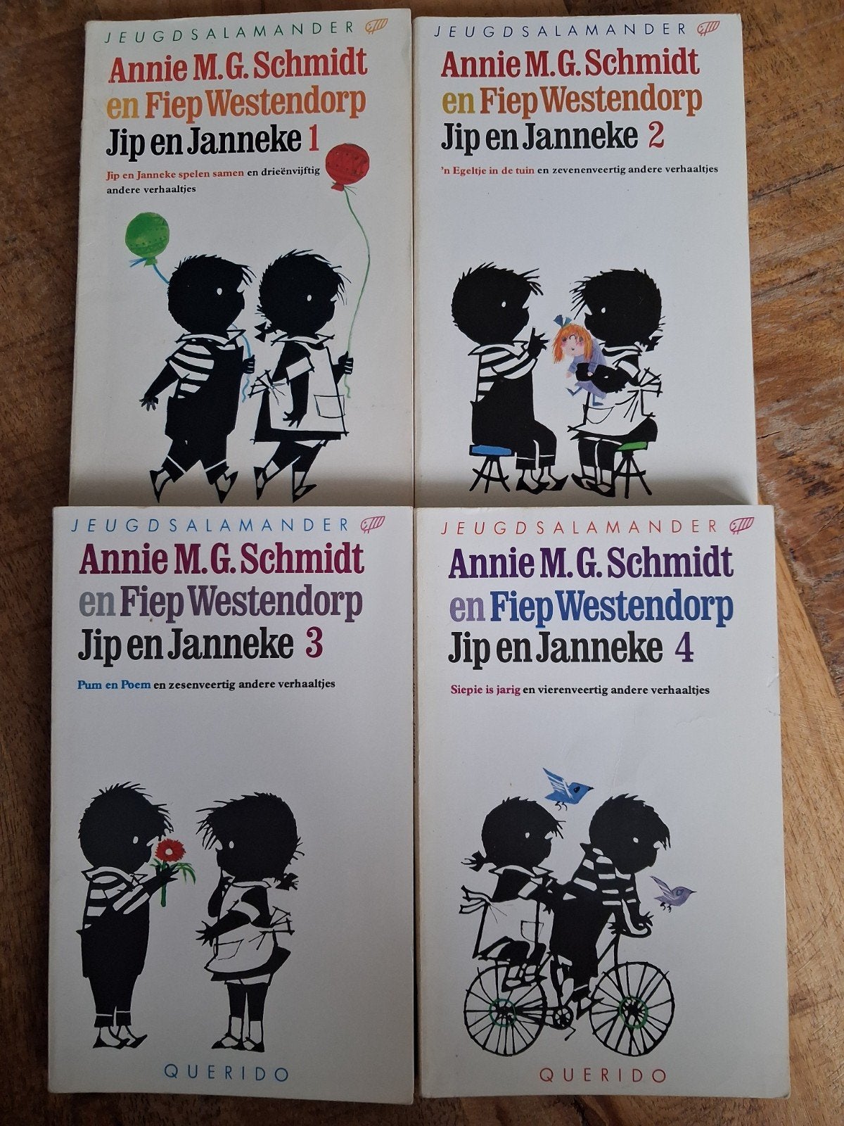 Jip en Janneke deel 1 t/m deel 4 - Jeugdsalamander, Boeken, Ophalen of Verzenden, Gelezen, Annie M.G. Schmidt & Fiep Westendorp