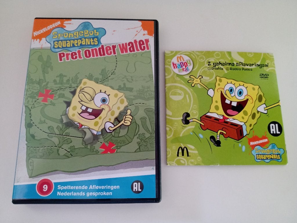 2 DVD'S van SPONGEBOB SQUAREPANTS, Cd's en Dvd's, Europees, Gebruikt, Tekenfilm, Alle leeftijden