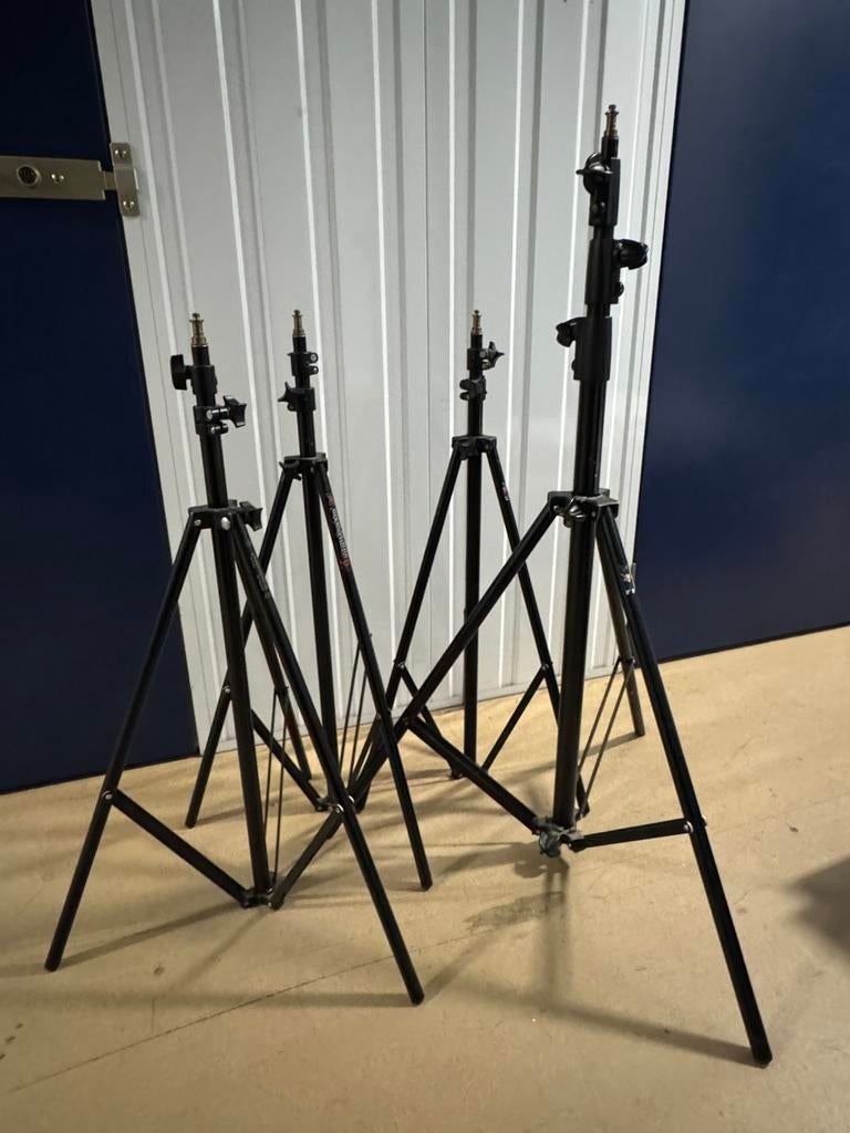 Set van vijf Manfrotto lampstatieven (4 op de foto), Ophalen of Verzenden, Gebruikt, 175 cm of meer, Driepoot