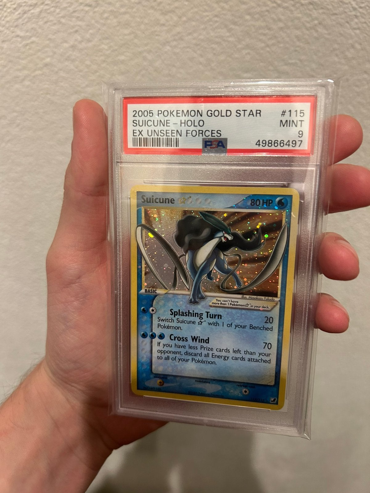 Goldstar Suicune PSA9, Ophalen of Verzenden, Nieuw, Losse kaart, Foil