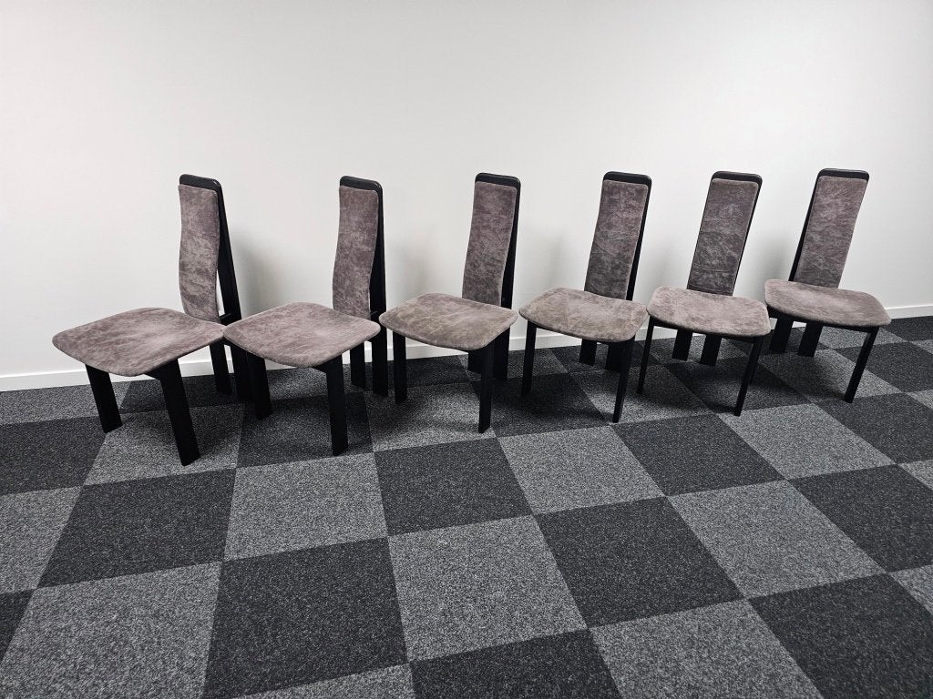6 vintage Italiaanse design eettafel stoelen!, Ophalen, Gebruikt, Bruin, Nvt