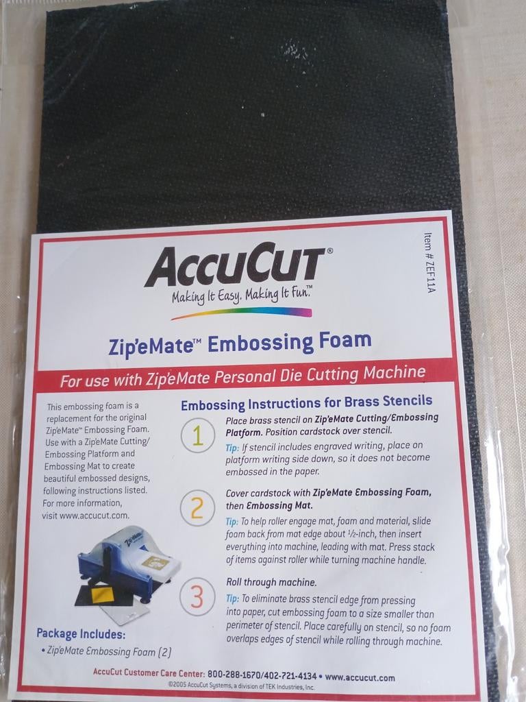 AccuCUT Zip'eMate Embossing Foam voor Die Cutting Machine, Hobby en Vrije tijd, Ophalen of Verzenden, Nieuw, Gereedschap of Toebehoren
