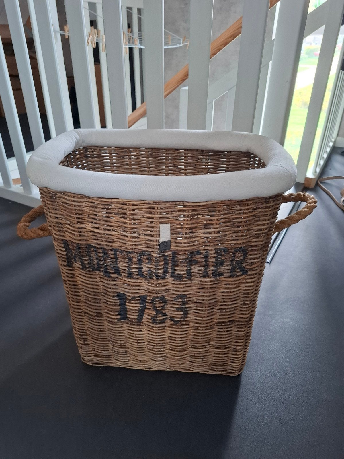 Riviera Maison Montgolfier 1783 Wasmand/Opbergmand, Ophalen, Natuurlijk materiaal, Bruin, Landelijk