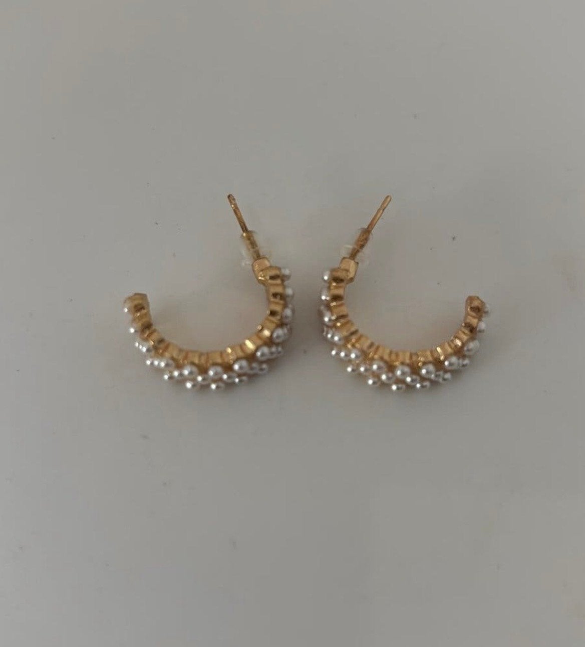 Nieuwe Goudkleurige Oorbellen met Parels, Overige materialen, Hangers, Verzenden, Nieuw