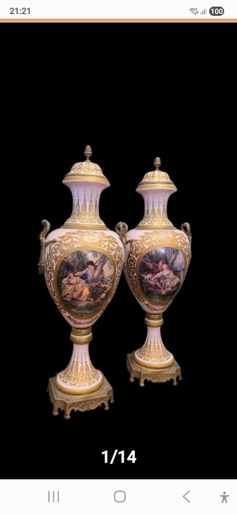 Grote antieke Sevres porseleinen vazen 130 cm