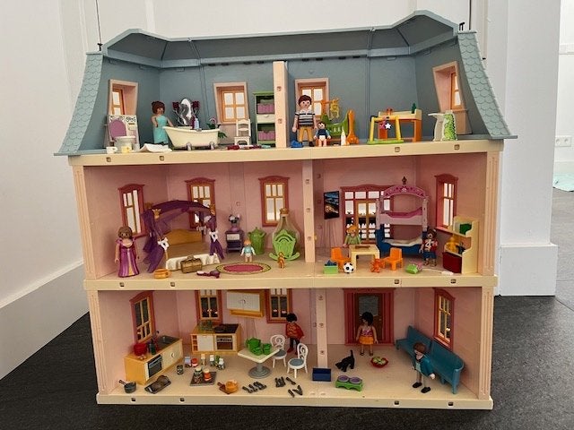Playmobil herenhuis 5303 + 5 extra sets., Ophalen, Gebruikt, Gebouw, Complete set