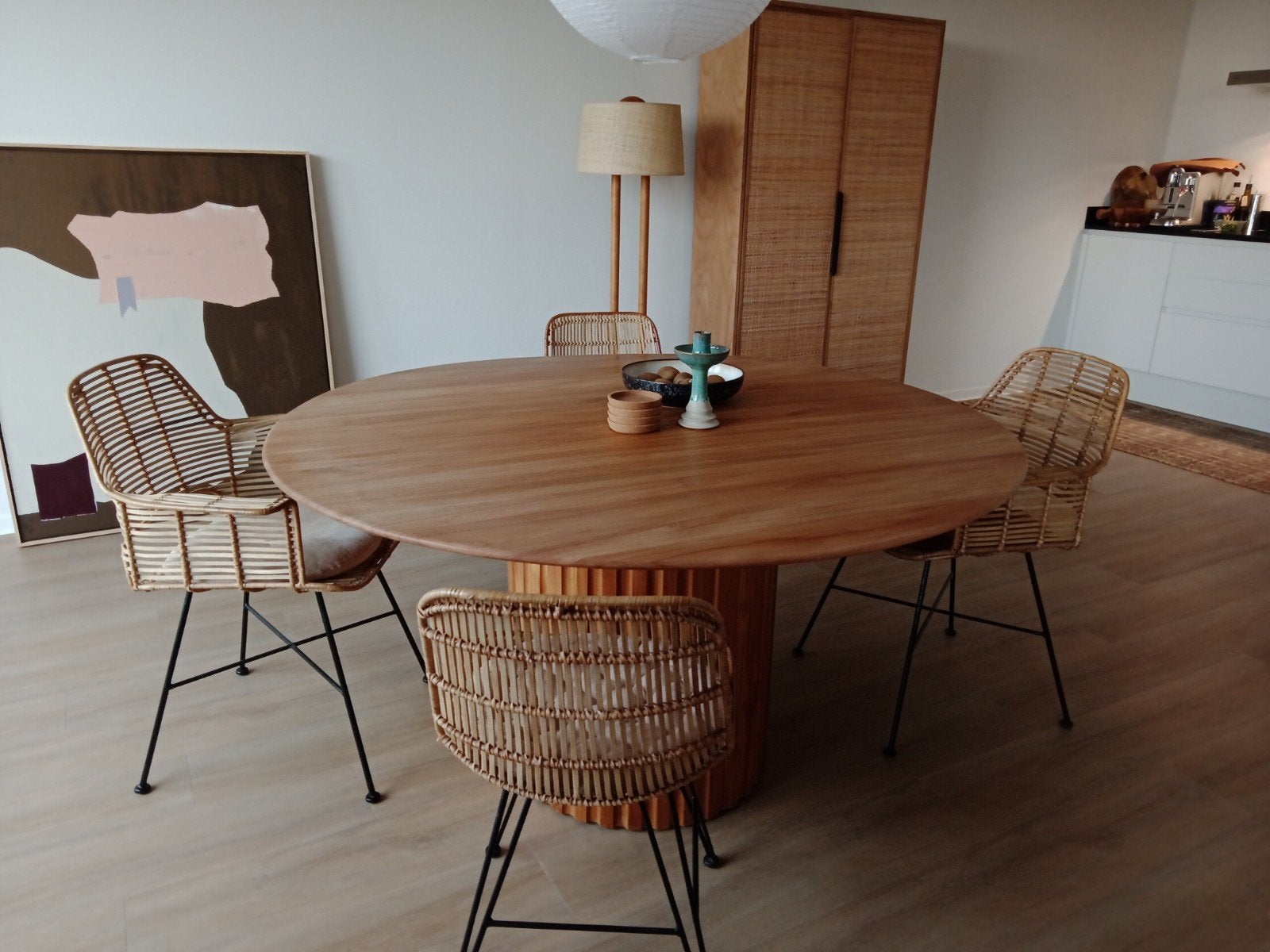 HKliving Rotan Stoelen (2x met armleuning, 2x zonder), Huis en Inrichting, Stoelen, Ophalen, Zo goed als nieuw, Overige kleuren